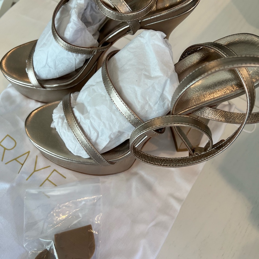 Raye Gold Strappy Heels